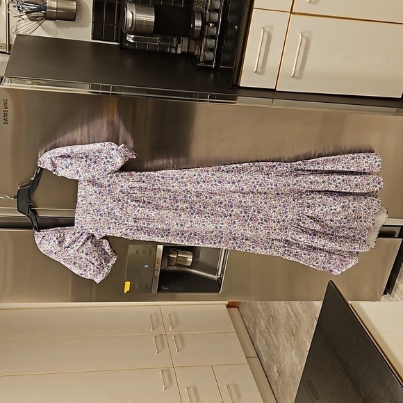 💕FAVORITE DAUGHTER💕 The Mirka Dress ~ Organic Cotton Purple Floral Print 8 NWT - Picture 7 of 14